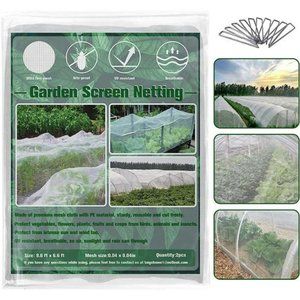 2 Pack Garden Bug Net Insect Barrier Netting (9.8 ft x 6.5 ft), White